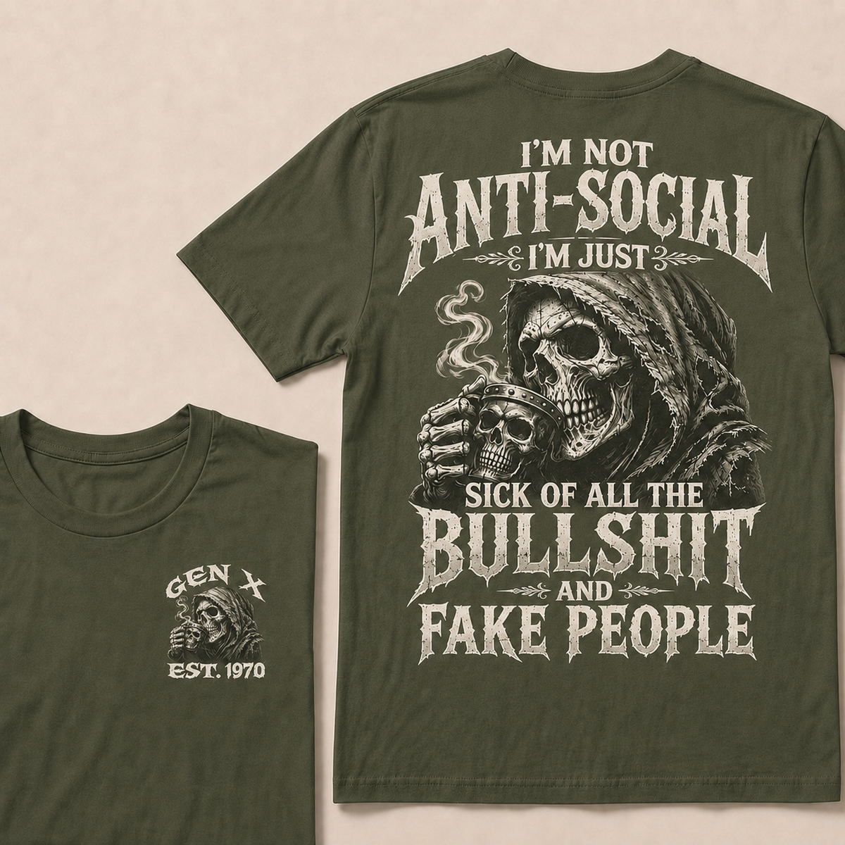 I'm Not Anti-Social I'm Just Sick Of All The Bullshit And Fake People Custom Year T-shirt