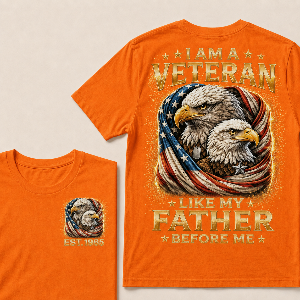 I Am A Veteran Like My Father Before Me Custom Year T-shirt