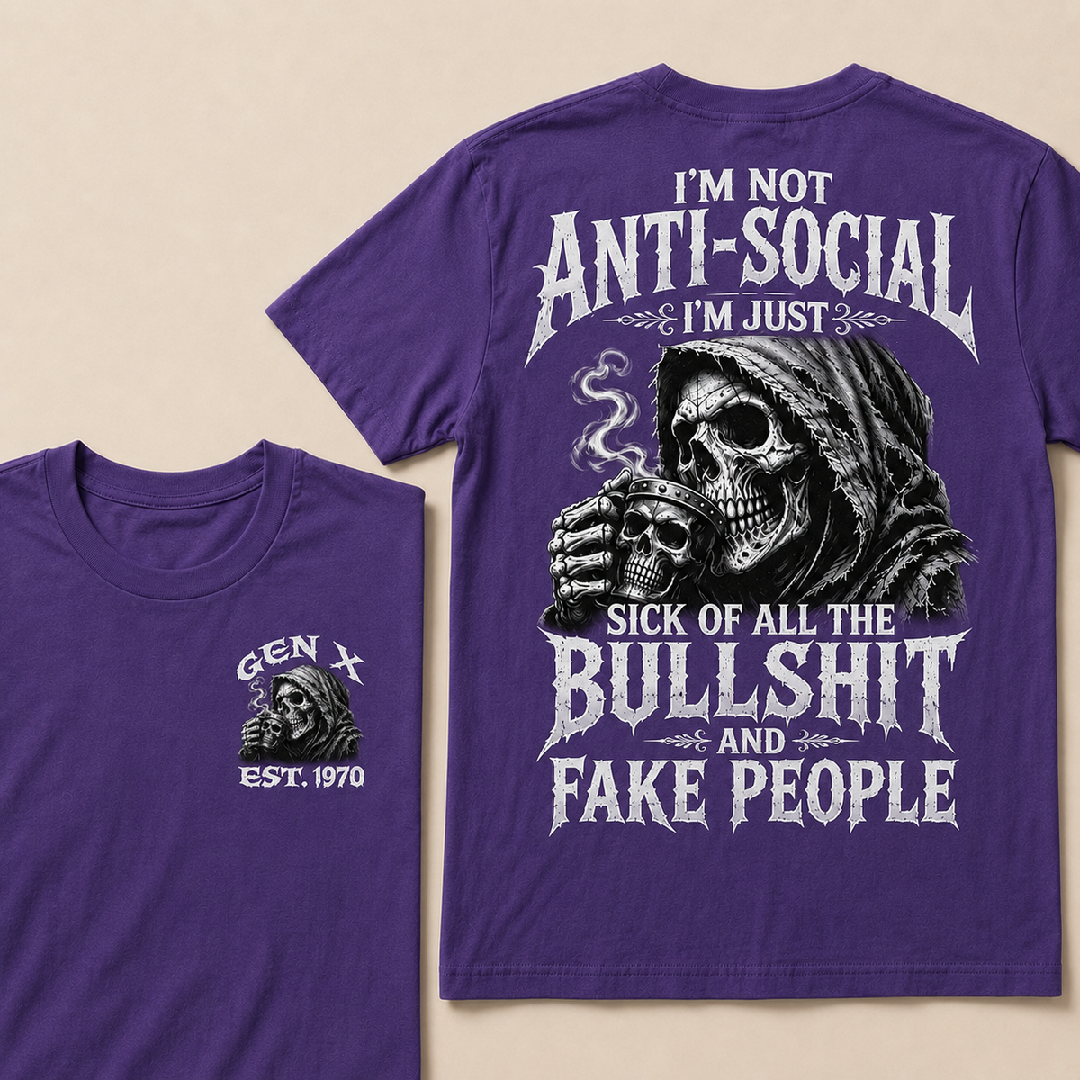 I'm Not Anti-Social I'm Just Sick Of All The Bullshit And Fake People Custom Year T-shirt