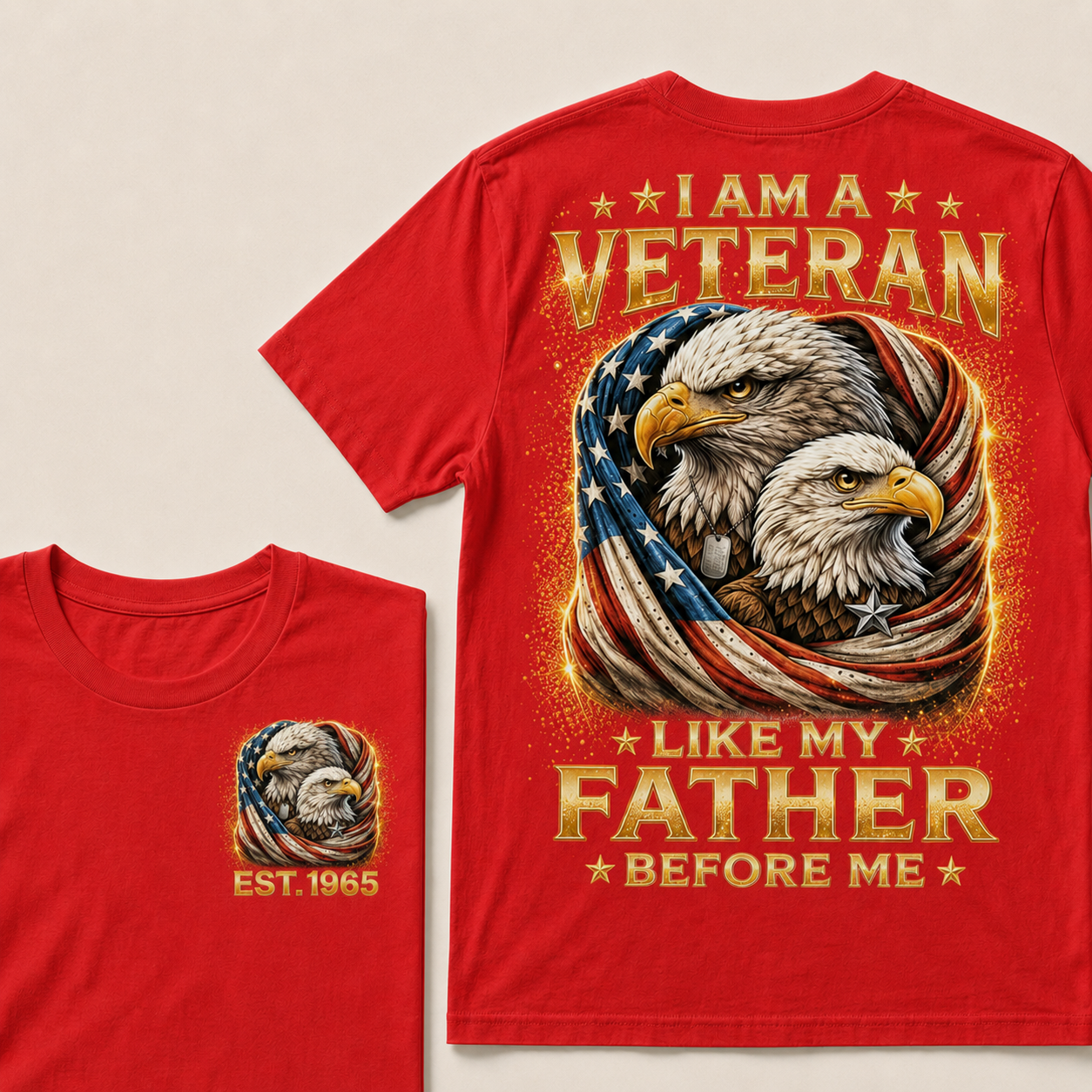 I Am A Veteran Like My Father Before Me Custom Year T-shirt