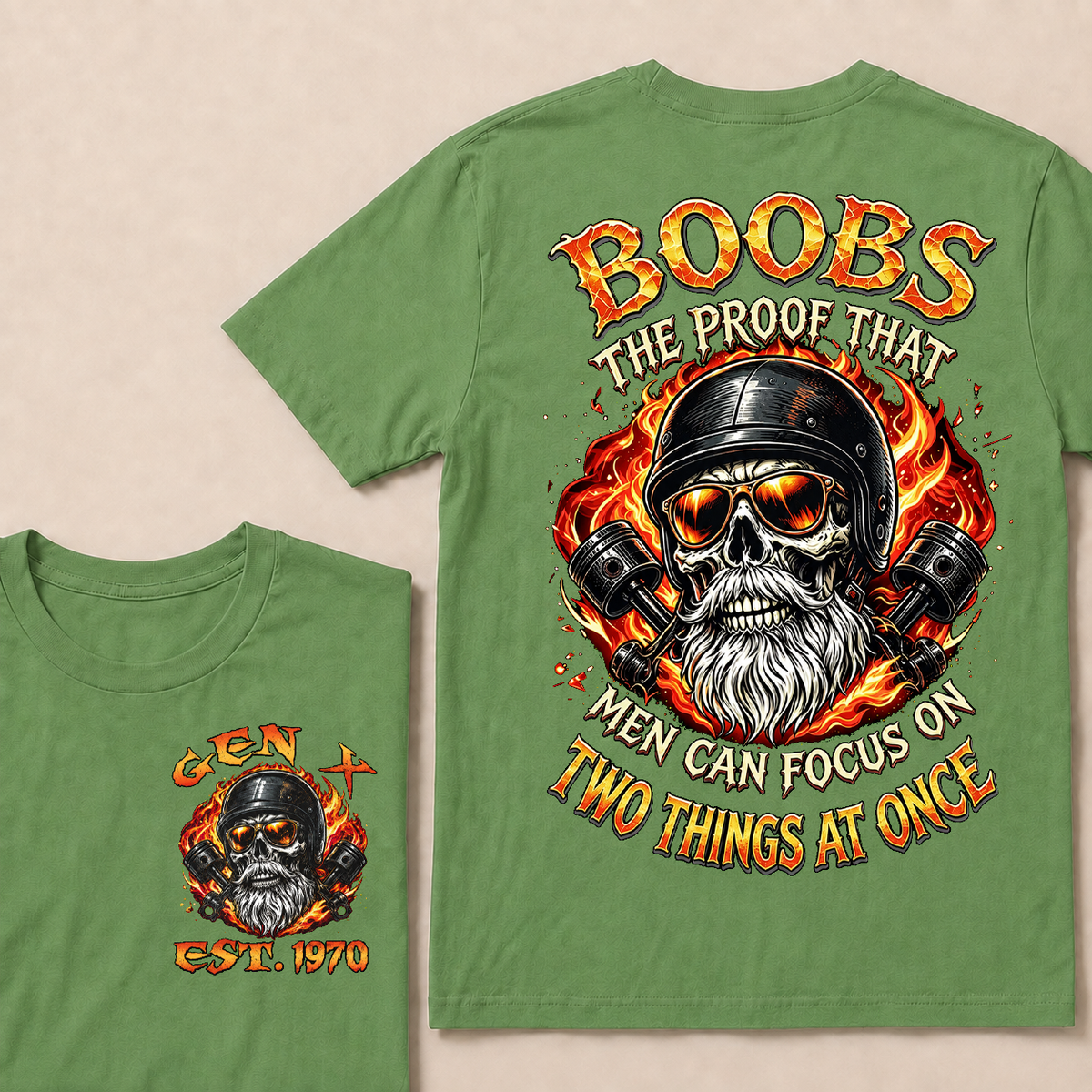 Boobs The Proof That Men Can Focus On Two Things At Once Custom Year T-shirt