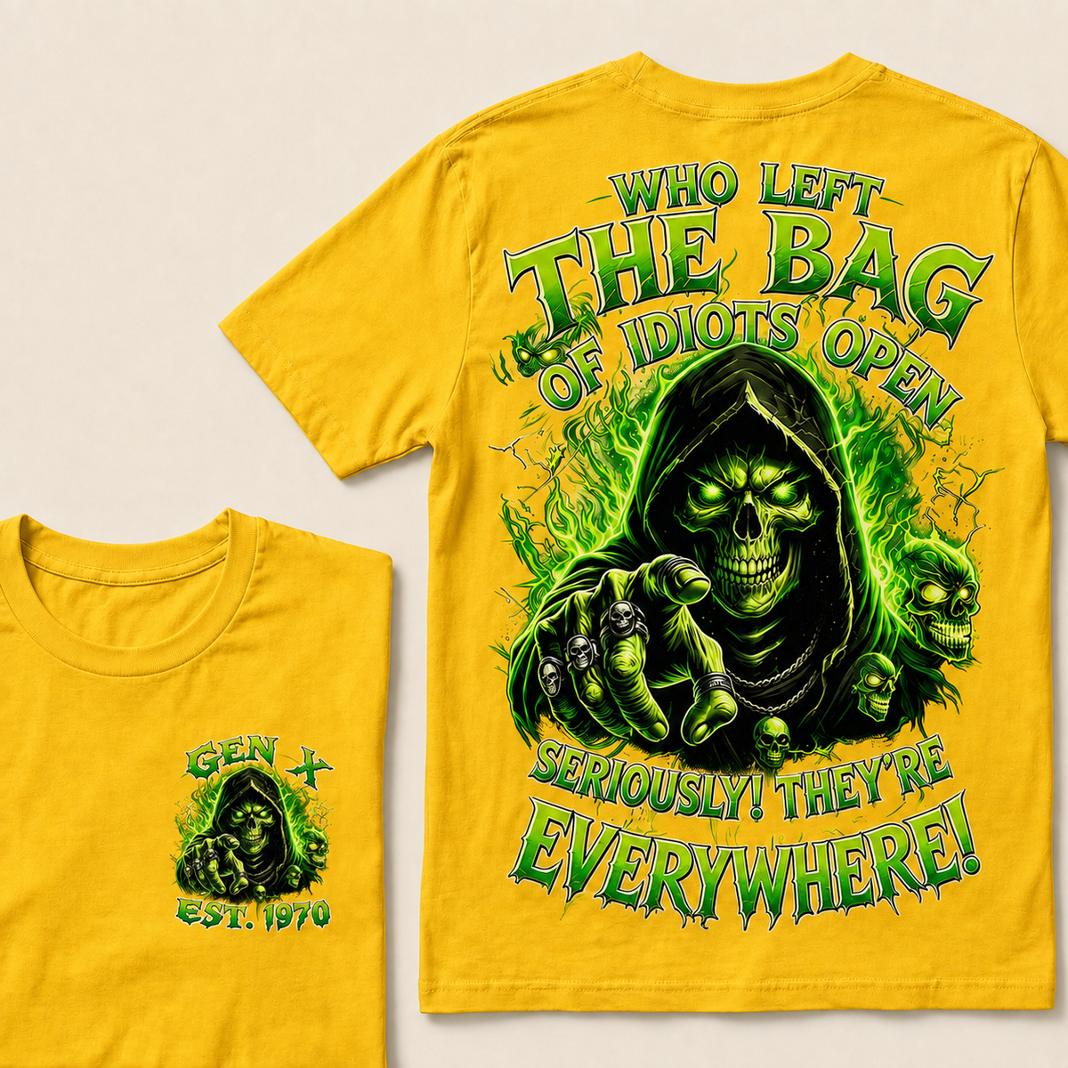Who Left The Bag Of Idiots Open Seriously! They're Everywhere Custom Year T-shirt