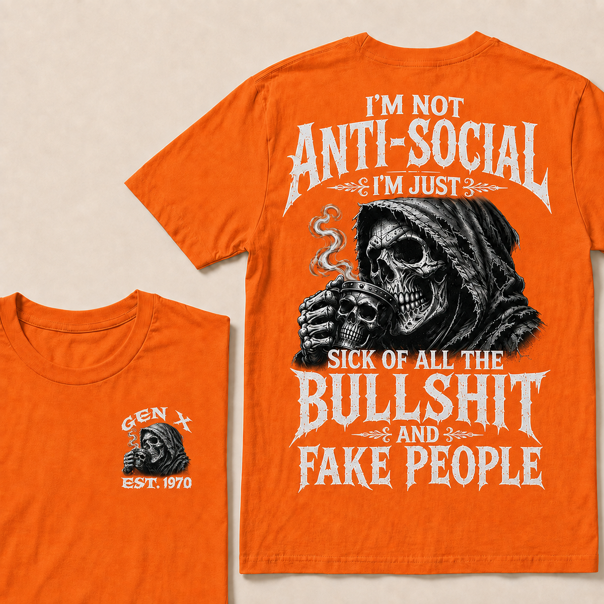 I'm Not Anti-Social I'm Just Sick Of All The Bullshit And Fake People Custom Year T-shirt