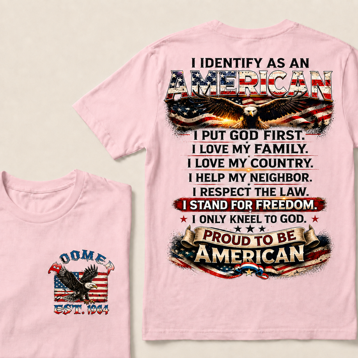 I Identify As An American Custom Year T-shirt