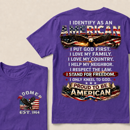 I Identify As An American Custom Year T-shirt