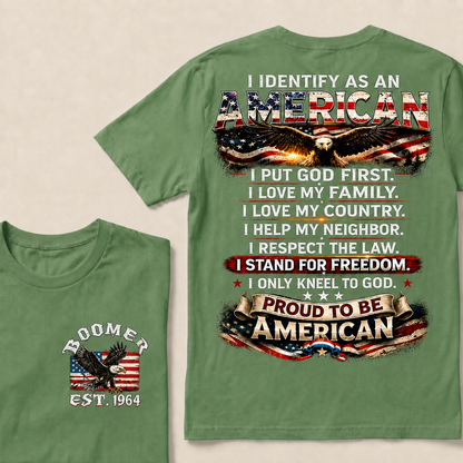 I Identify As An American Custom Year T-shirt