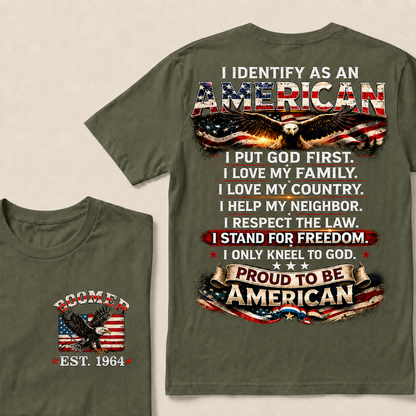 I Identify As An American Custom Year T-shirt