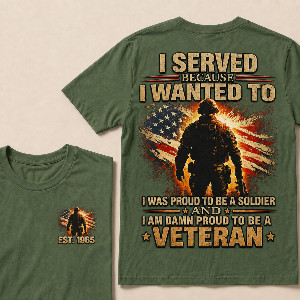 I Served Because I Wanted To  I Was Proud To Be A Soldier And I Am Damn Proud To Be A Veteran Custom Year T-shirt