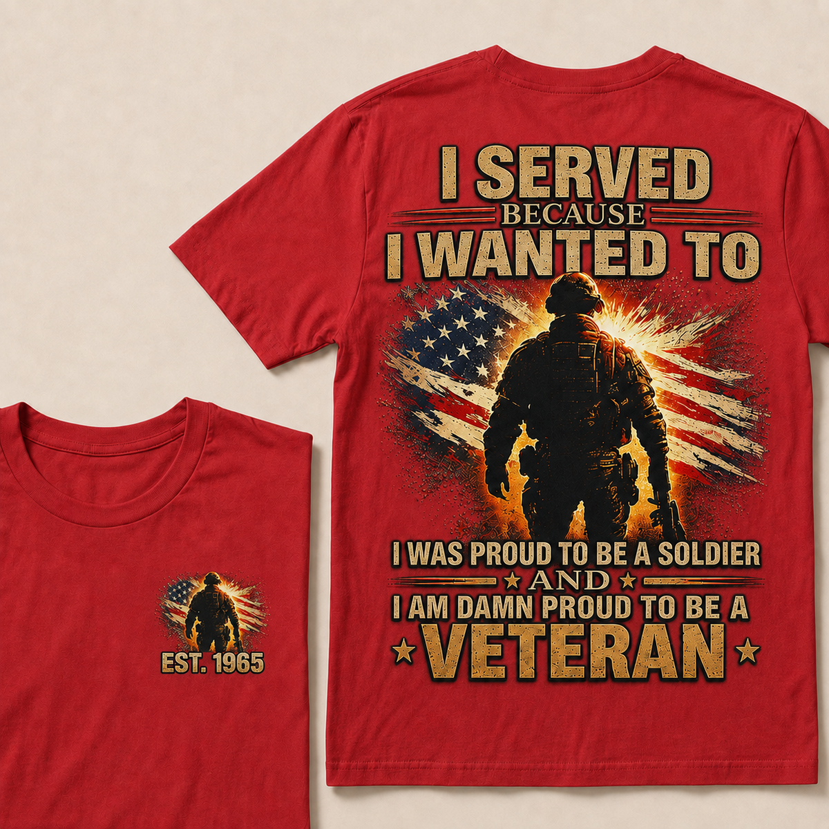 I Served Because I Wanted To  I Was Proud To Be A Soldier And I Am Damn Proud To Be A Veteran Custom Year T-shirt