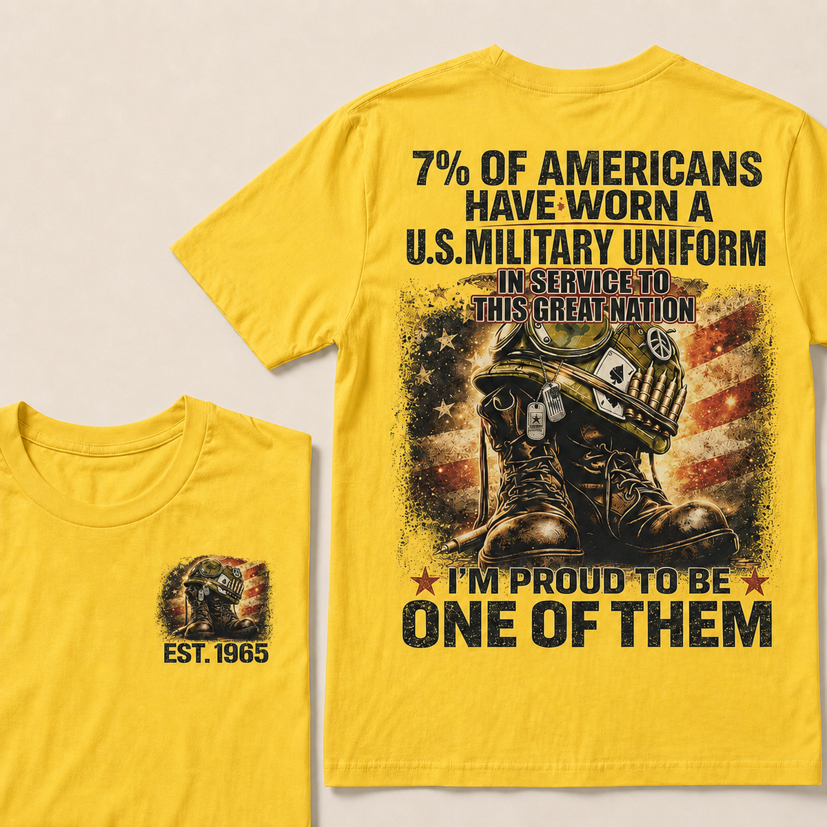 7% of Americans have worn a U.S. military uniform  In service to this great nation  I’m proud to be one of them Custom Year T-shirt