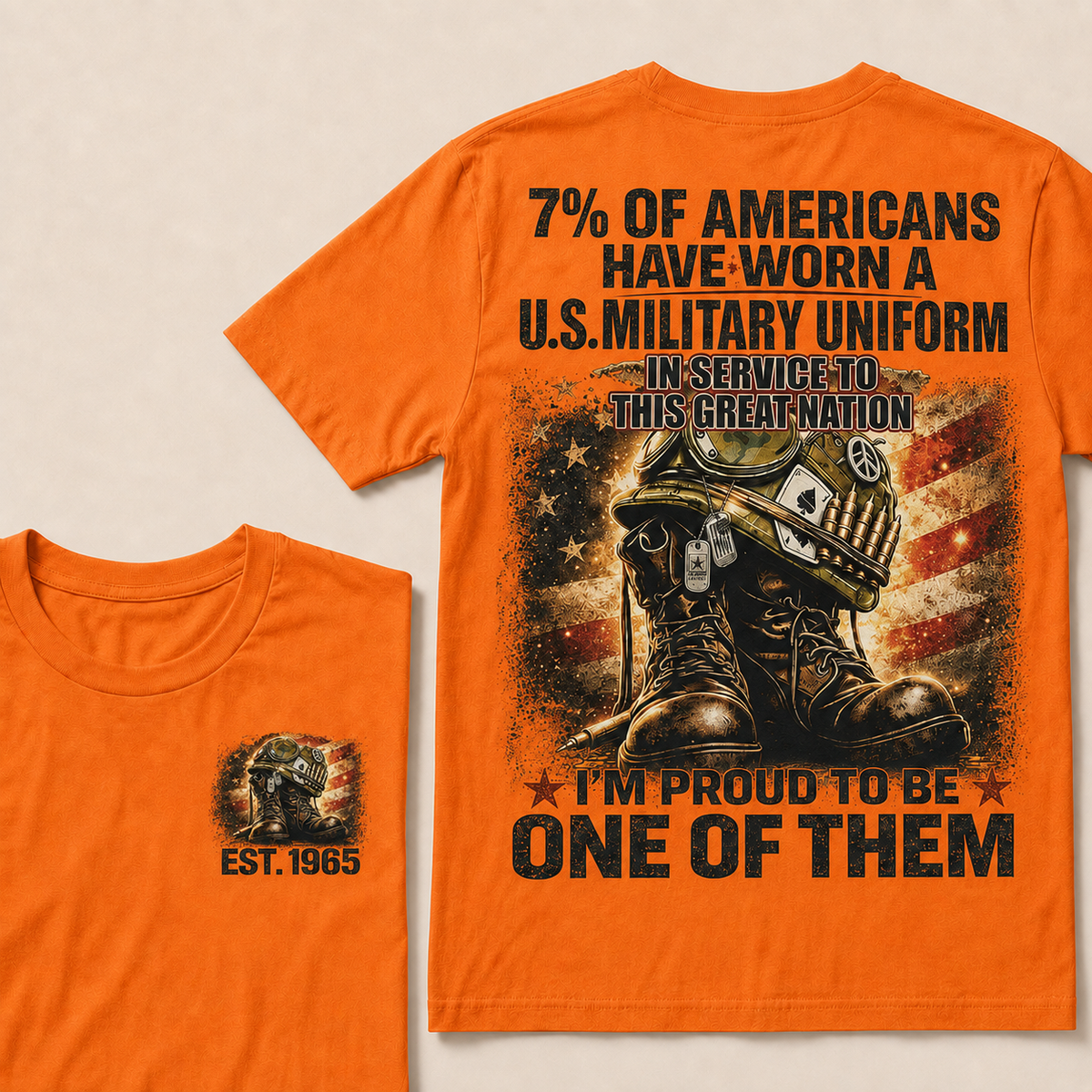 7% of Americans have worn a U.S. military uniform  In service to this great nation  I’m proud to be one of them Custom Year T-shirt