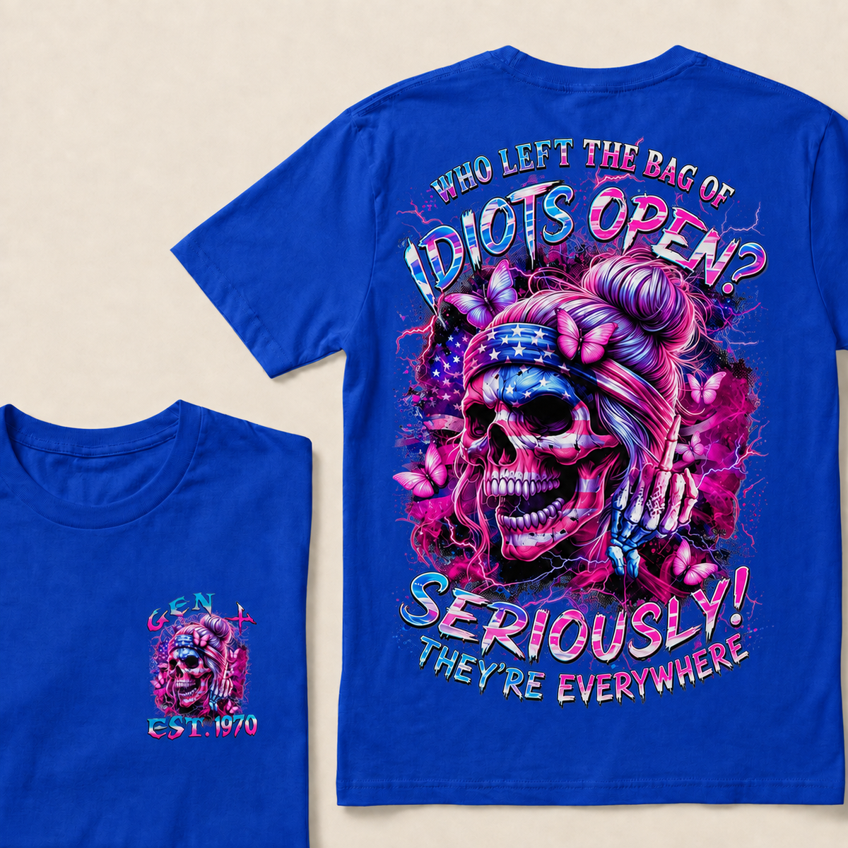 Who Left The Bag Of Idiots Open Seriously They're Everywhere Custom Year T-shirt