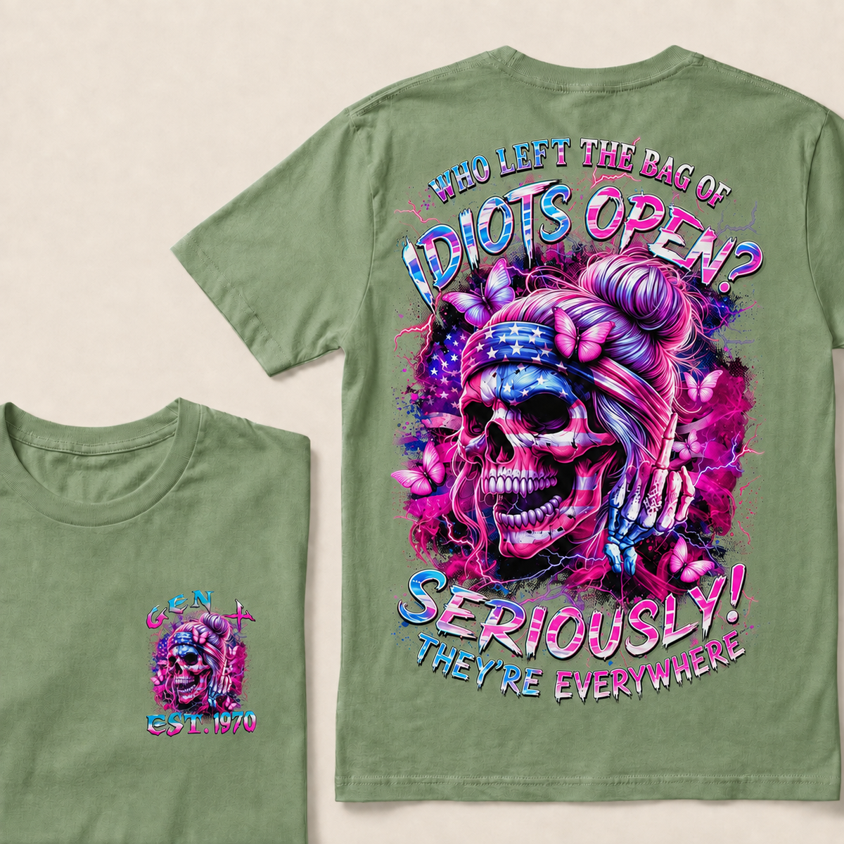 Who Left The Bag Of Idiots Open Seriously They're Everywhere Custom Year T-shirt