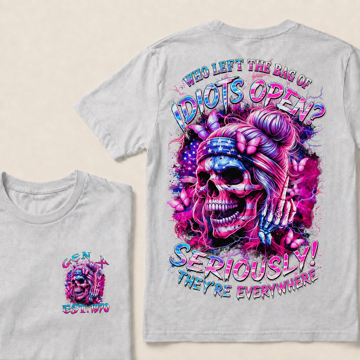 Who Left The Bag Of Idiots Open Seriously They're Everywhere Custom Year T-shirt
