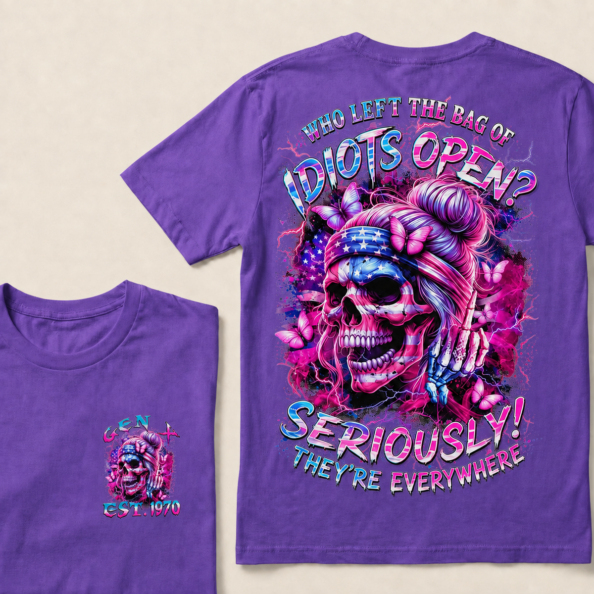 Who Left The Bag Of Idiots Open Seriously They're Everywhere Custom Year T-shirt