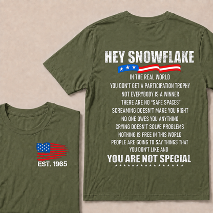 Hey Snowflake In The Real World Custom Year T-shirt