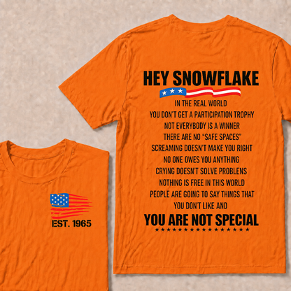 Hey Snowflake In The Real World Custom Year T-shirt