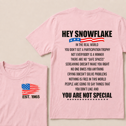 Hey Snowflake In The Real World Custom Year T-shirt