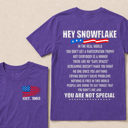 Hey Snowflake In The Real World Custom Year T-shirt