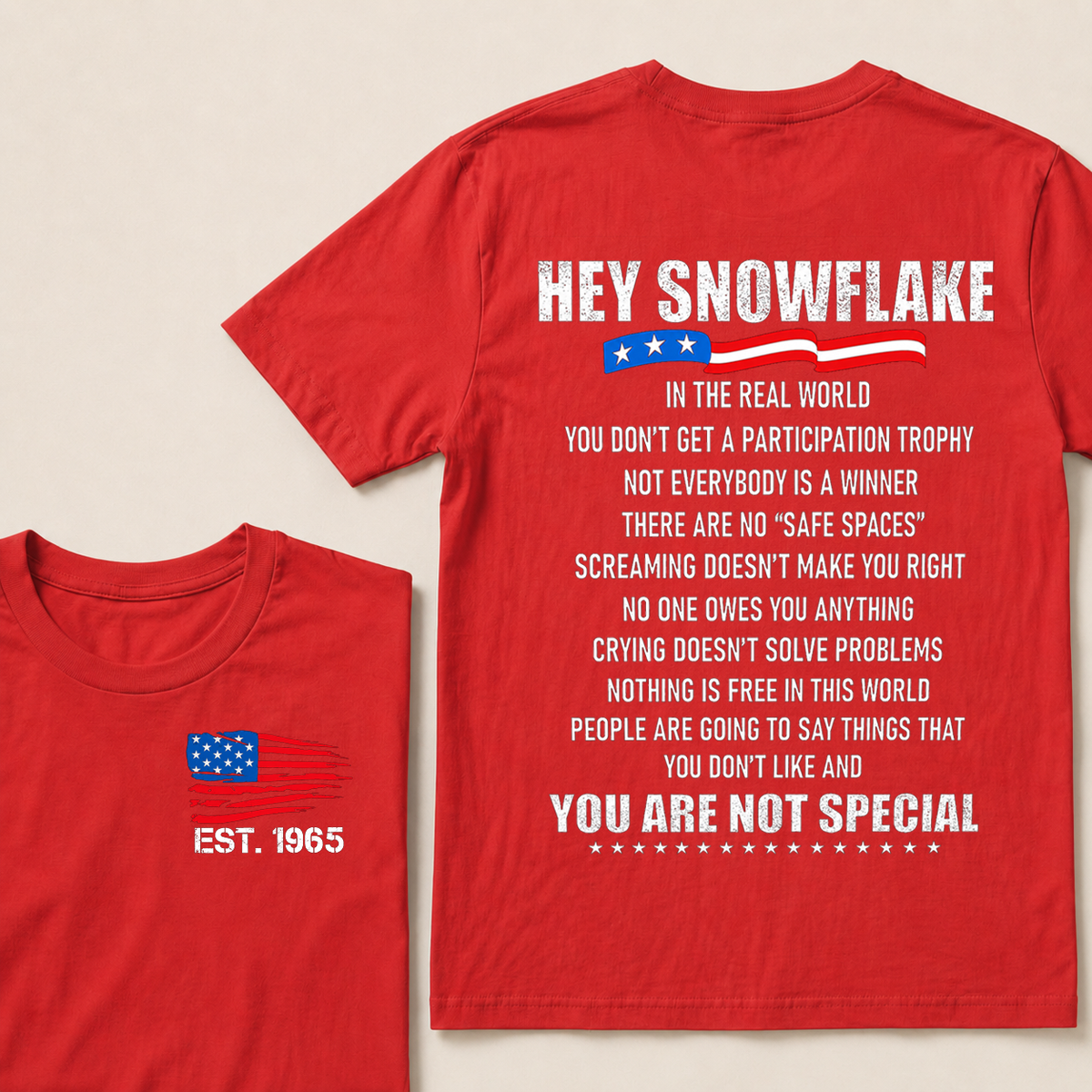 Hey Snowflake In The Real World Custom Year T-shirt