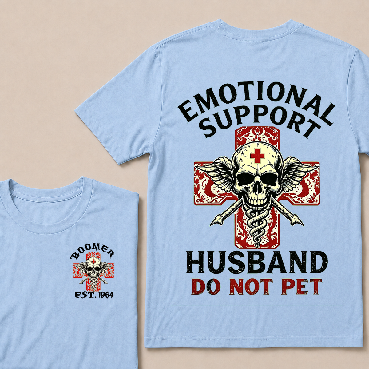 Emotional Support Husband Do Not Pet Custom Year T-shirt