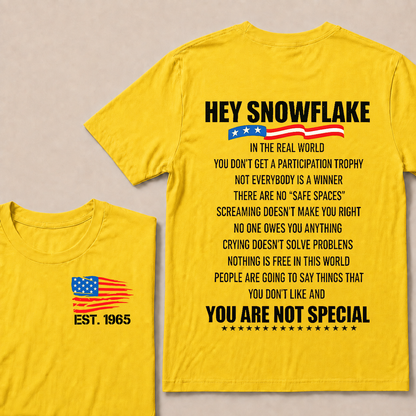 Hey Snowflake In The Real World Custom Year T-shirt